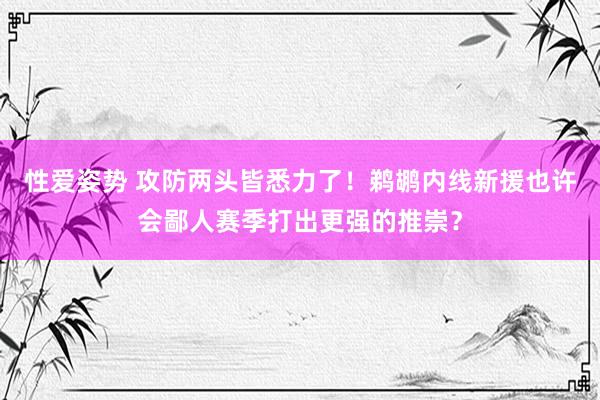 性爱姿势 攻防两头皆悉力了！鹈鹕内线新援也许会鄙人赛季打出更强的推崇？