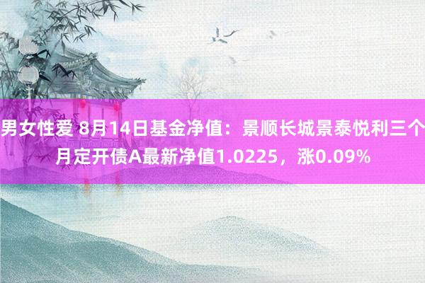 男女性爱 8月14日基金净值：景顺长城景泰悦利三个月定开债A最新净值1.0225，涨0.09%