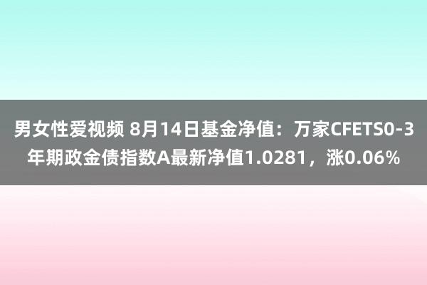 男女性爱视频 8月14日基金净值：万家CFETS0-3年期政金债指数A最新净值1.0281，涨0.06%